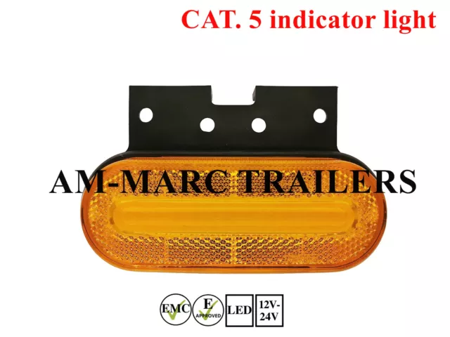 CAT 5 Approved Combined Led Amber Side Marker Indicator Lamp Light 12-24V Orange