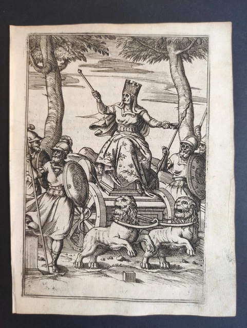 Dea Opi su Carro, Dei Antichi Cartari, Bolognino Zaltieri, Stampa 1571