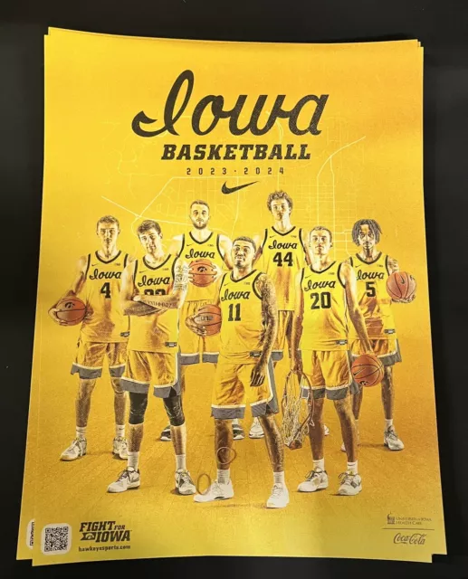 20232024 IOWA HAWKEYES Men's Basketball Team Official Poster & Pocket