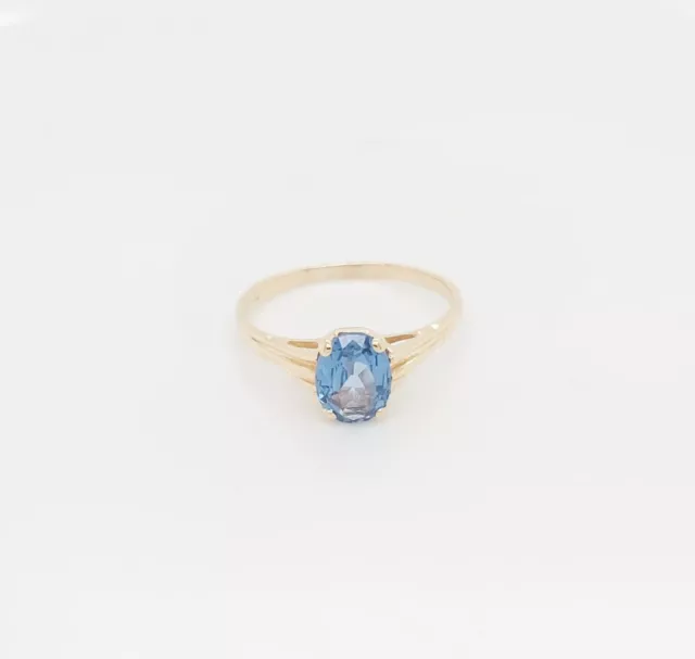 10K YELLOW GOLD Ring With London Blue Topaz Birthstone $125.00 - PicClick
