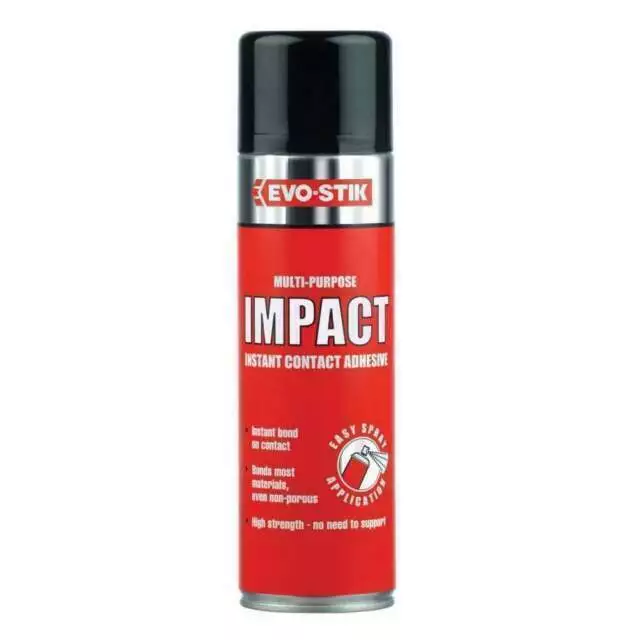Colla Spray Aerosol Spray A Contatto Evo Stik Impatto Latta 500Ml Alta Resistenza