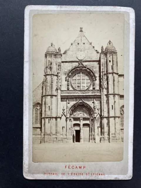 France, Fécamp, Portail de l&#039;Église Saint Étienne, Vintage albumen print, c