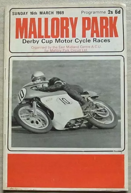 MALLORY PARK 16 Mar 1969 DERBY CUP MOTOR CYCLE RACES Official Programme