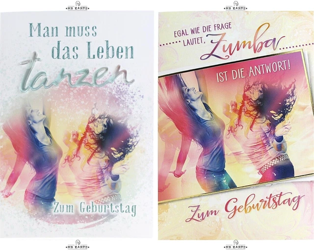 TANZEN GLÜCKWUNSCHKARTE GEBURTSTAG Karte Zumba Geburtstagskarte Dance