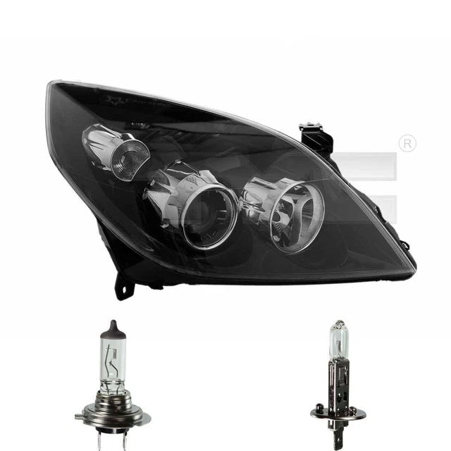 Headlight Right Black H1/H7 for Vauxhall Vectra C Caravan Signum Incl. Lamps