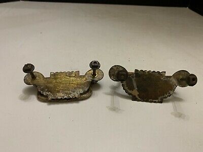 Antique Victorian Ornate Brass Drawer Pull A Pair