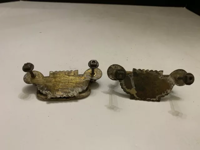 Antique Victorian Ornate Brass Drawer Pull A Pair