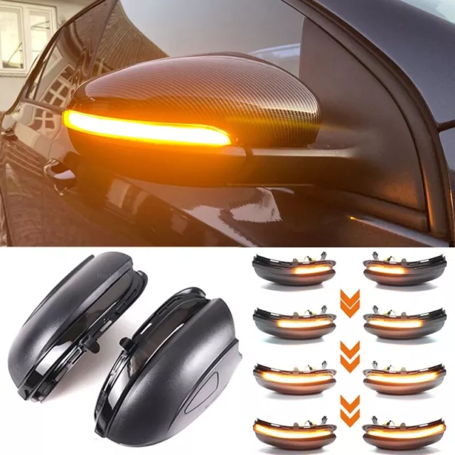 2x LED Sequential Side Mirror Turn Signal Light For VW GOLF 6 MK6 GTI R32 Touran