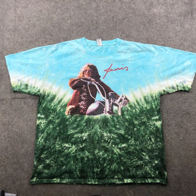 Vintage Janis Joplin Shirt Men XL Tie Dye Graphic Motorcycle Be Free Double Side Vintage Janis Joplin Shirt Men XL Tie Dye Graphic Motorcycle Be Free Double Side