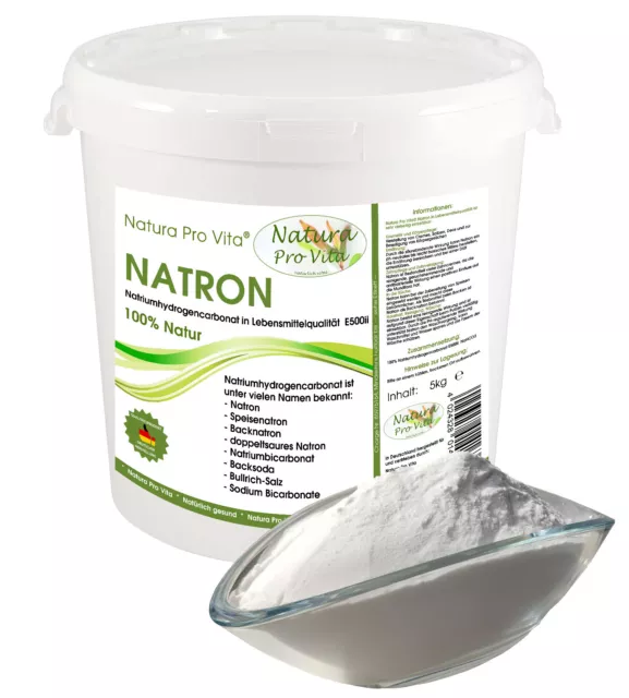 Natron Lebensmittelqualität Natura Pro Vita 100% reines Natronpulver 5kg Eimer