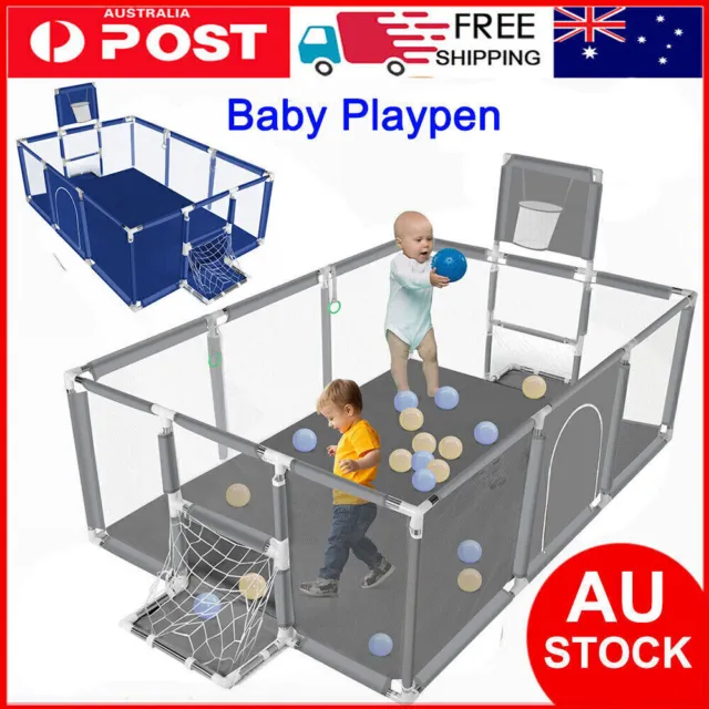 Baby Playpen Safety Gate Kids Interactive Activity Center Fence Game Play Yards