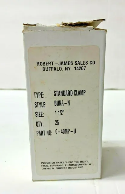 Robert-James Gasket Standard Clamp BUNA-N Size 1-1/2" 40MP-U