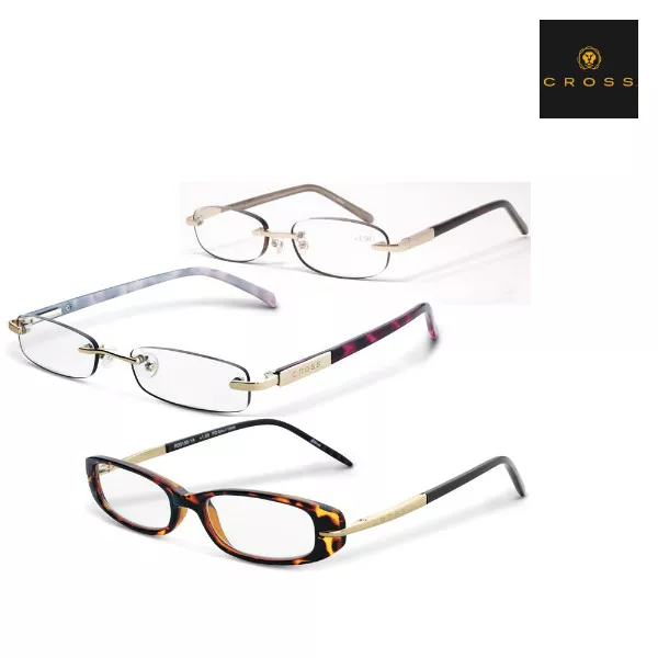 Cross Reading Glasses Ladies Womens  + 1.00 1.25 1.50 1.75  2.00  2.50 3.00 3.50