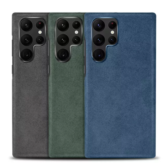 Luxury Genuine Alcantara Suede Leather Case For Samsung Galaxy S22 / S23 Ultra