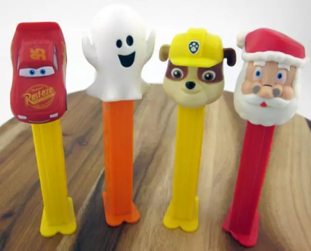 4 x PEZ Candy Dispensers Rust-eze Car Ghost Paw Dog Santa Lolly Vintage Bulk Lot