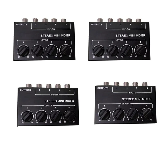 4Xnnel Passive Mixer Small Mixer Mixer Stereo Dispenser for Live and Studio E1J6