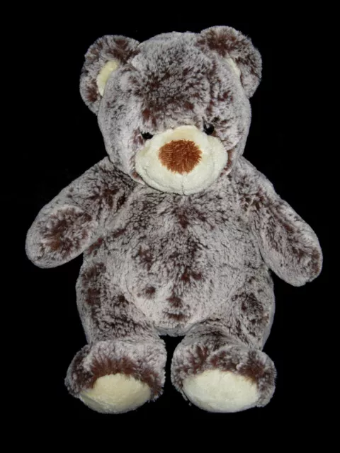 Doudou Peluche Ours marron chiné beige Nicotoy Simba 27 cm assis