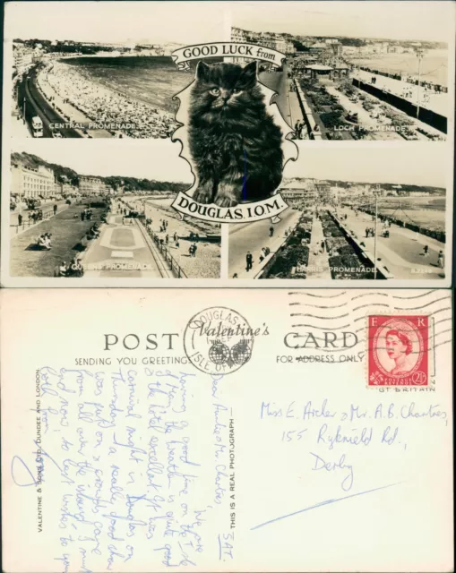 Douglas IOM Isle of Man 4 Views Valentines Real Photo