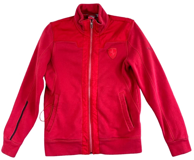 PUMA Ferrari Giacca da Uomo Taglia S Cerniera Intera Rosso da Corsa Pista Nylon