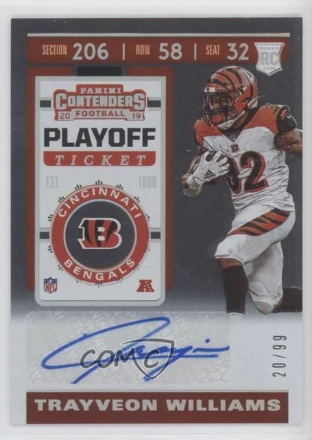 2019 Panini Contenders Playoff Ticket /99 Trayveon Williams Rookie Auto RC