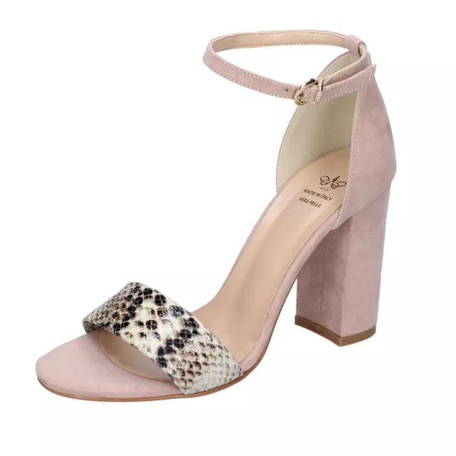 Chaussures Femme Moga '40 Ue Sandales Rose Daim Beige Cuir Synthetique BH67-40