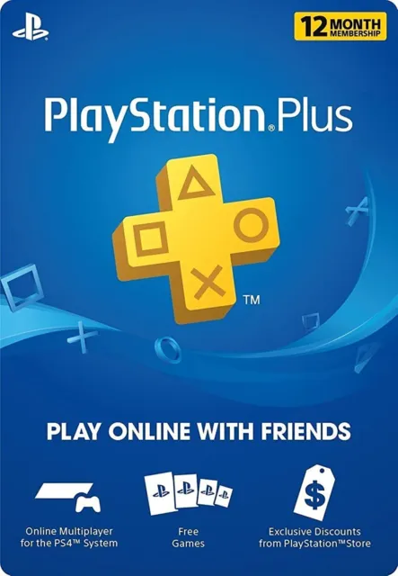 PlayStation Plus 12 Month Subscription - INSTANT DELIVERY