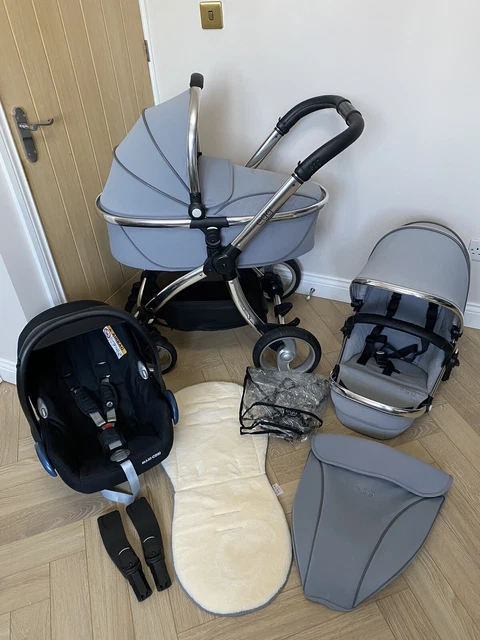 Frosted Steel Grey EGG Pram Travel System Bundle!