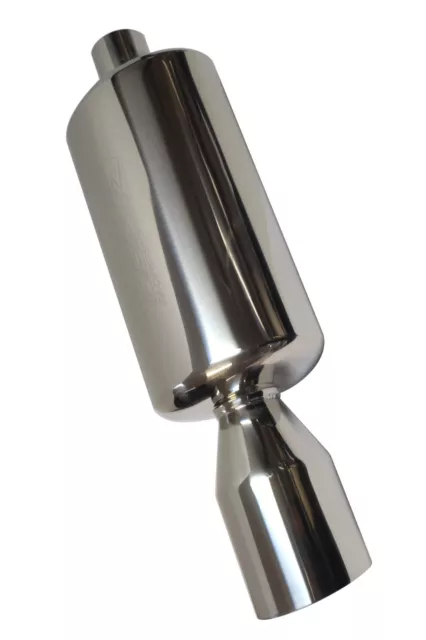 OBX Universal Howitzer Series Muffler, 2.5" Slant Cut Tip 3