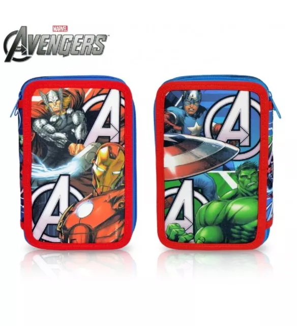 Avengers A Caso Completo 3 Cremallera Accesorios Escuela Marvel
