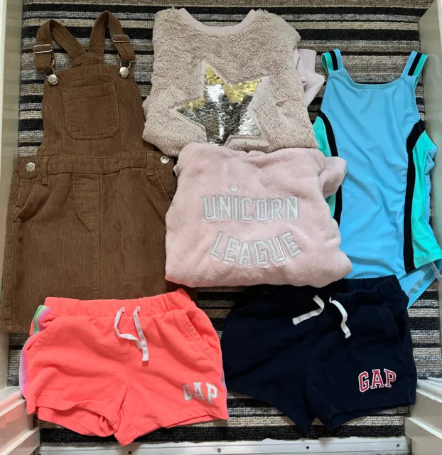 7-8-9 Years Girls GAP Shorts X2 Sweatshirt X2  Dress Swimsuit Outfit Bundle