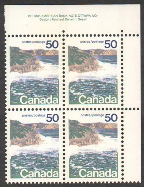 Canada #598iii *Type II* Plate No. 1 UR CB 50¢ Seashore, Perf 12x12.5 XF MINT NH