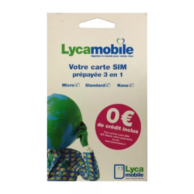Carte sim lycamobile  sans crédit - Puce Lyca