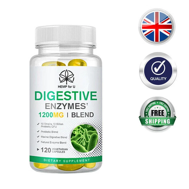 1200MG DIGESTIVE ENZYMES Prebiotic & Probiotics Constipation Bloating