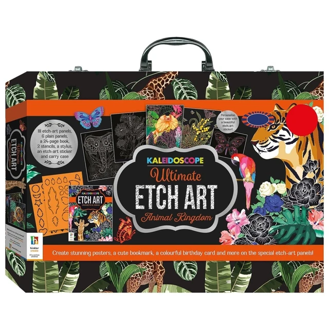 Kaleidoscope Ultimate Etch Art Creations Set Carry Case BNIP - Animal Kingdom