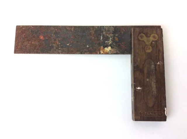 Vintage Used Wood Metal Stanley 90 Degree Square 6” No 20 Carpentry Tool