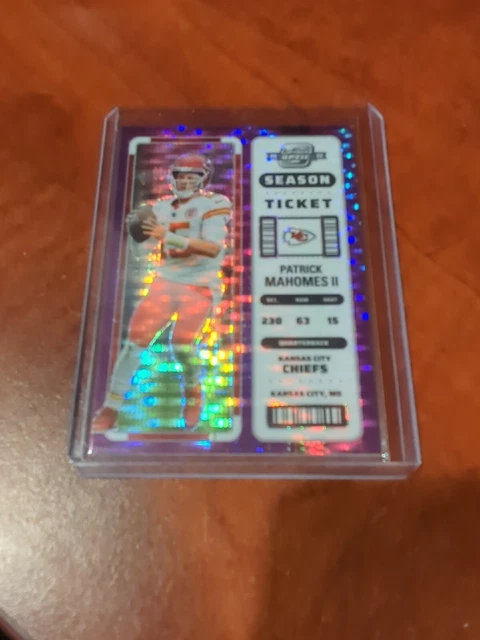2022 Panini Contenders Optic Patrick Mahomes II Season Ticket Purple Pulsar /26
