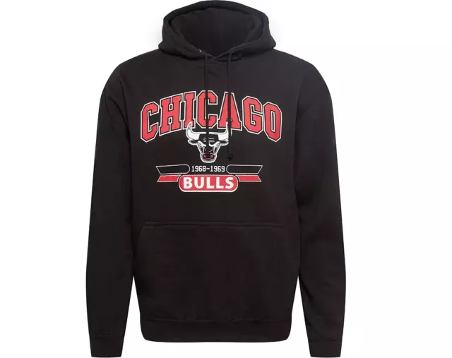Mitchell E Ness Felpa con Cappuccio 3 Point Arch Chicago Bulls Nero Nuovo
