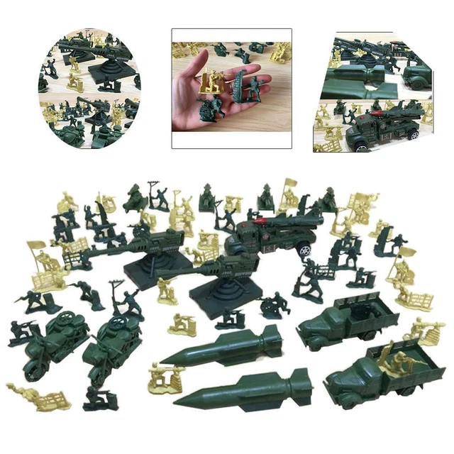 63Pcs Armee Verschiedene Pose Soldat Figur Gebäude Layout-Set Themed Party