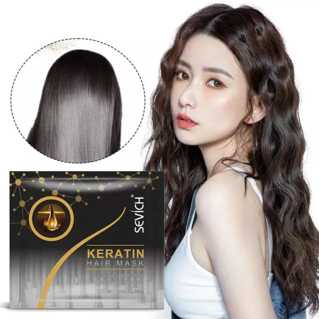 Keratin Hair Mask Smooth Repair Damaged Hair Treatment 15ml B4N3