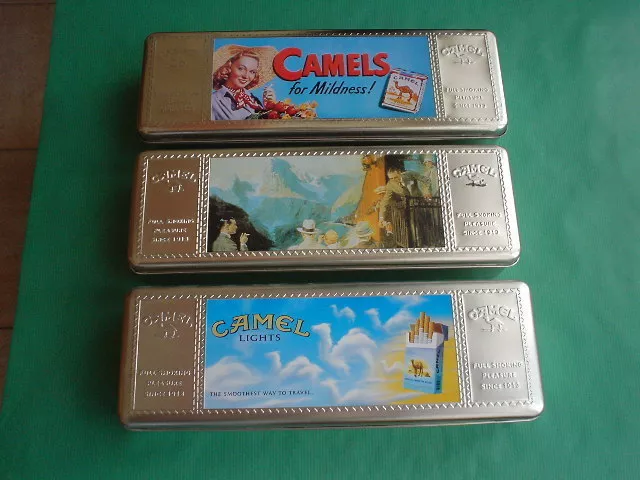 CAMEL - 3 x boîtes métalliques - étuis à cigarettes - tins - cases