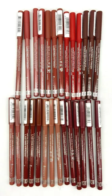 3 PACK - Rimmel Lasting Finish 1000 Kisses Lip Liner Pencil .04 oz- CHOOSE COLOR