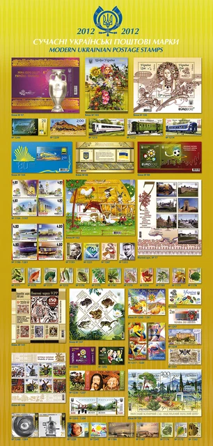 NEW Ukraine, 2012 year, COMPLETE Set of Ukrainian stamps, blocks with EURO MNH**