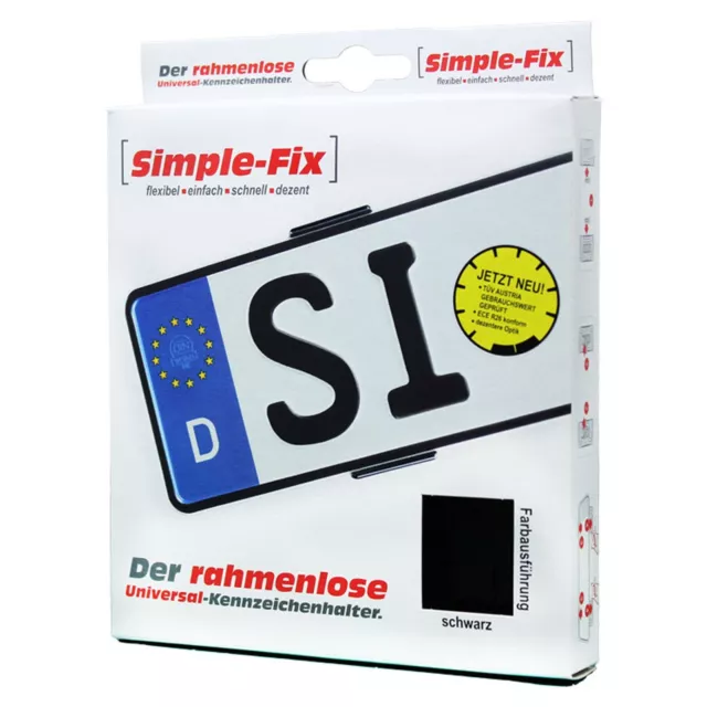 Kennzeichenhalter rahmenlos Simple Fix 2.0 Nummernschildhalter für 2 Kennzeichen