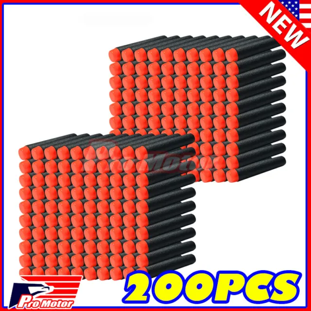 Lot Black 200x Pack Refill Bullet Darts Foam For Gun air warriors blaster