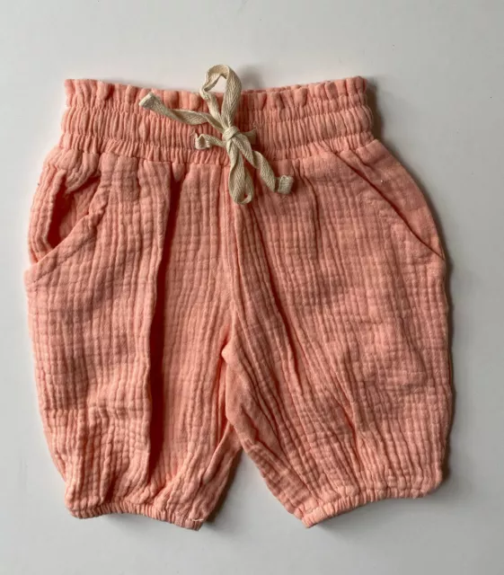 With Love for Kids baby girl size 0-3 months pink drawstring pants, VGUC