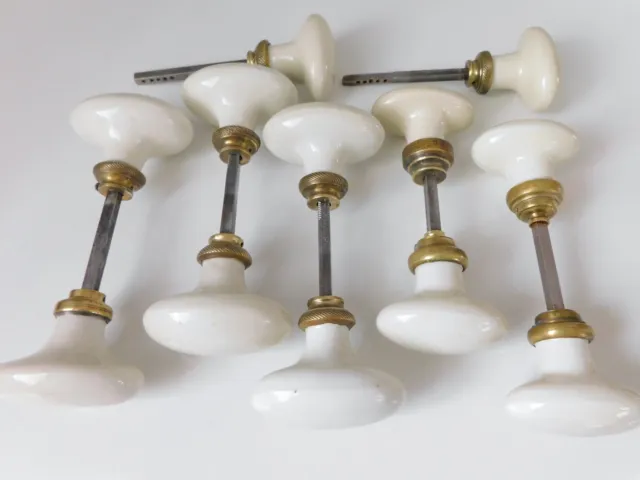 ▨6X6mm,Lot de 12 Poignée en Porcelaine,Bouton de Porte Ancien,époque 1930-50