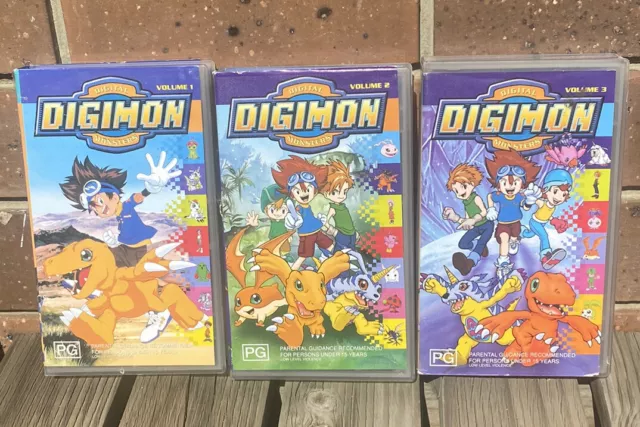 Digimon VHS Bulk x3 Vol 1 2 3 Digimon Vintage Memorabilia Merchandise