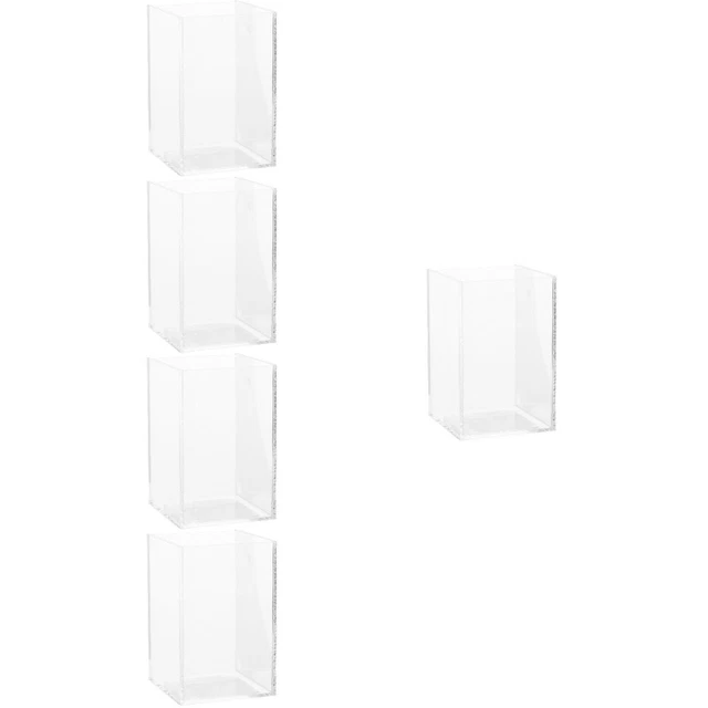 5 PCS Plastic Hydroponic Pot Goldfish Bowl Acrylic Office Aquarium Fish Tank