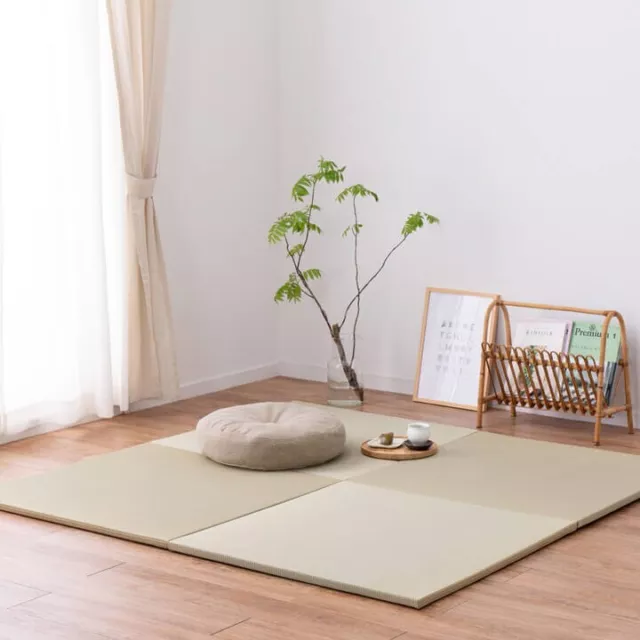 HAGIHARA Japanese Tatami Mat Rush grass Carpet With Anti-slip 82×82×2.5cm 2.5kg