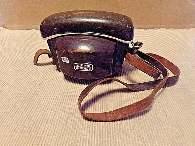 ancien étui en cuir marron pour appareil photo-ZEISS IKON VOIGTLANDER